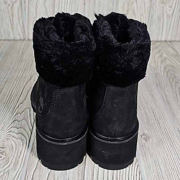 Timberland Kinsely Waterproof Mid Hiker Black Leather Boots Womens 6 NEW - Picture 7 of 15